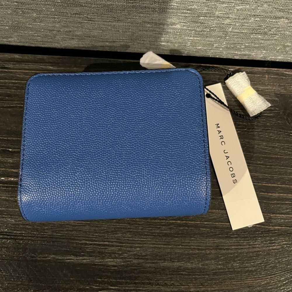 NWT MARC JACOBS THE LEATHER MINI COMPACT WALLET BLUE - Picture 3 of 6